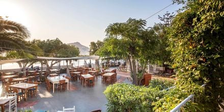 Ravintola. Hotelli Alinda, Leros, Kreikka.
