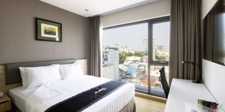 Kahden hengen huone, hotelli Avanti. Saigon, Vietnam.