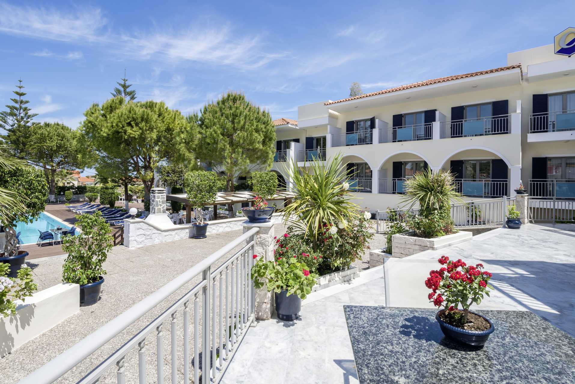 Terassi, Hotelli Contessa, Zakynthos, Kreikka.