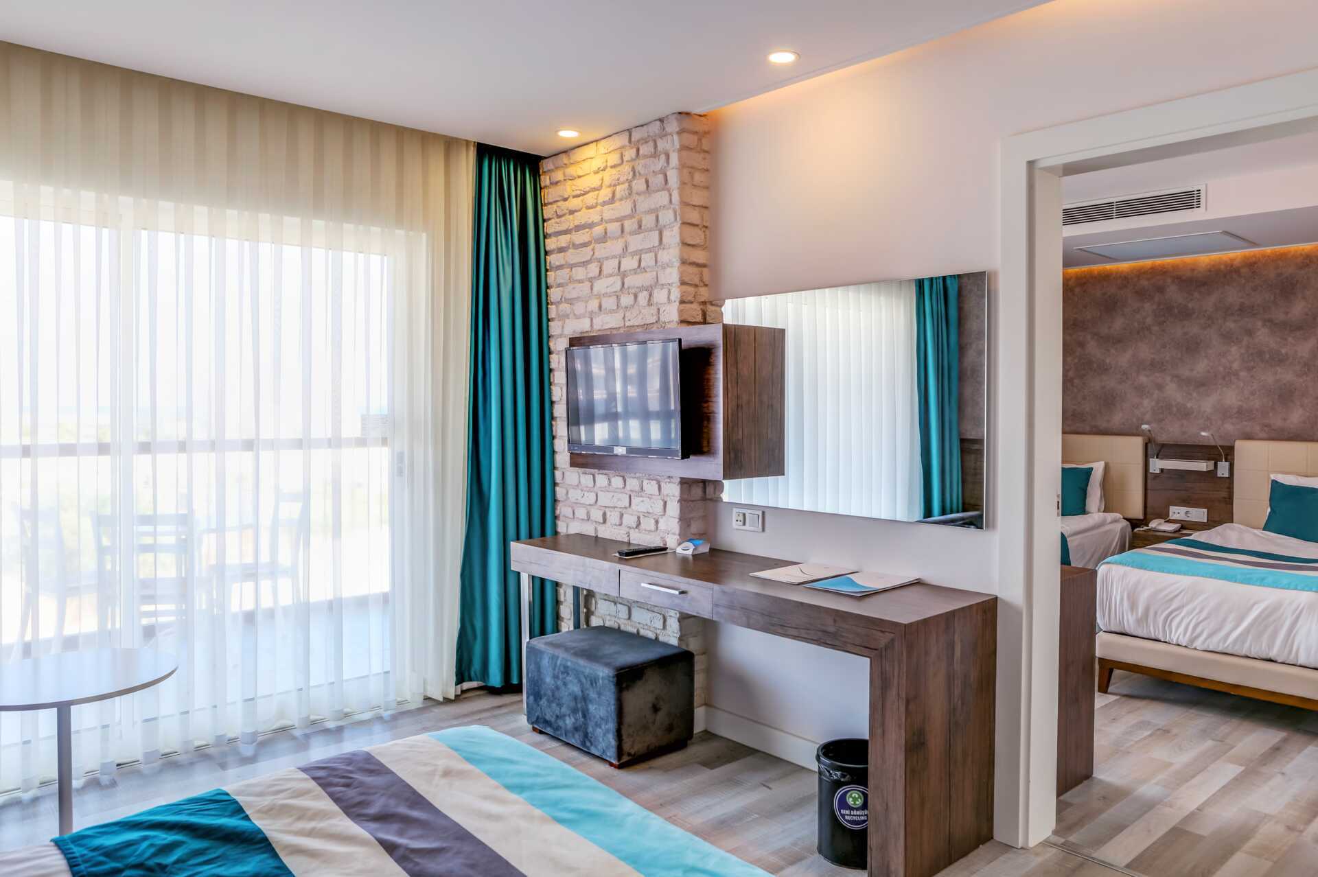 Perhehuone hotellissa Apollo Mondo Family Gold Island Alanyassa, Turkissa.