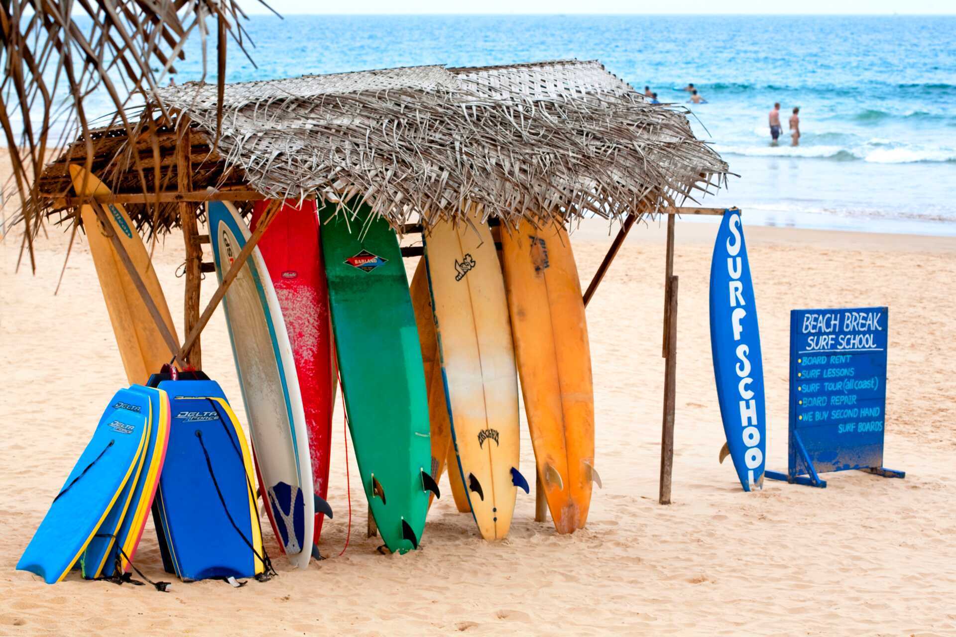 Surffausta. Hikkaduwa, Sri Lanka.