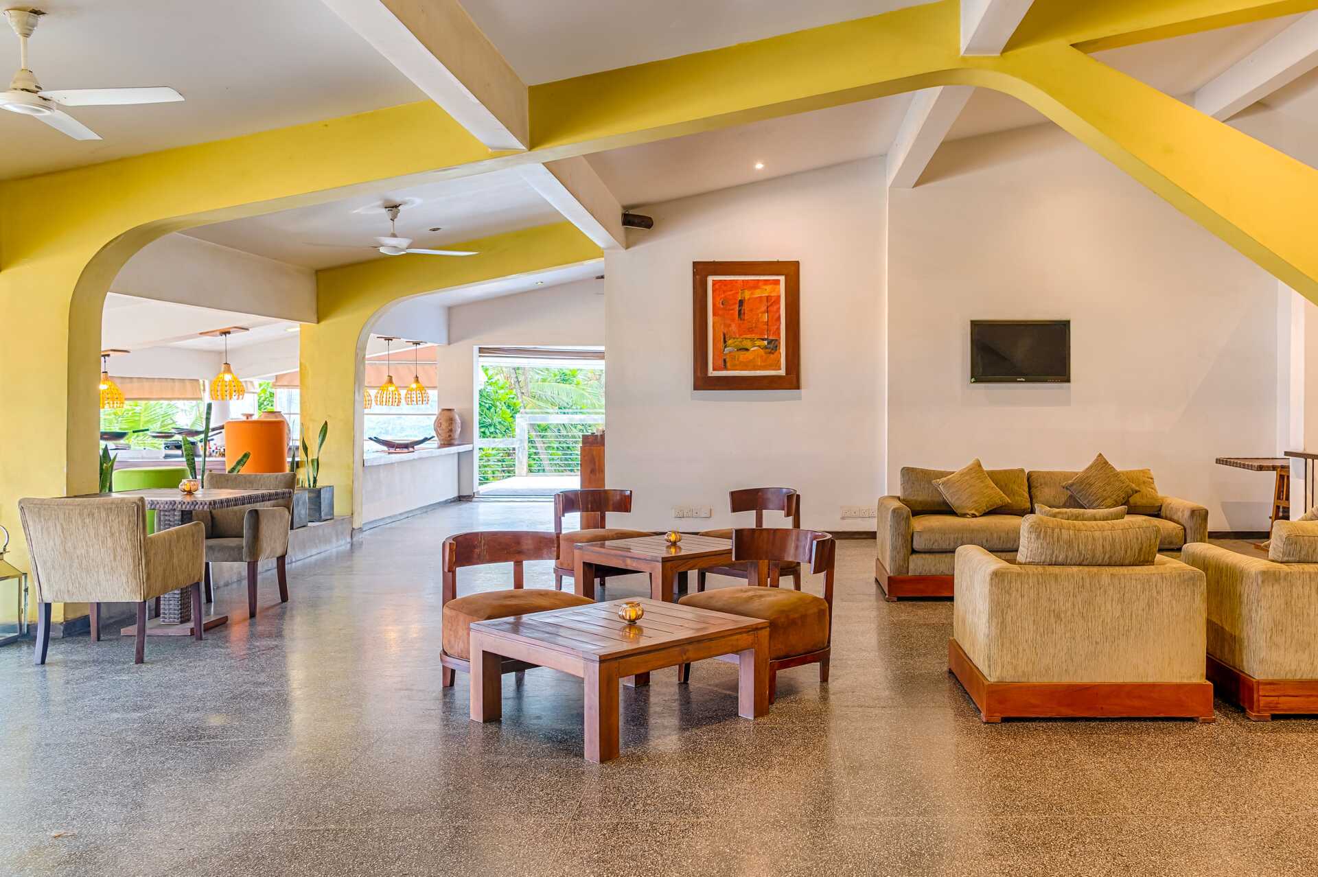 Ravintola, hotelli Jetwing Sea. Negombo, Sri Lanka.