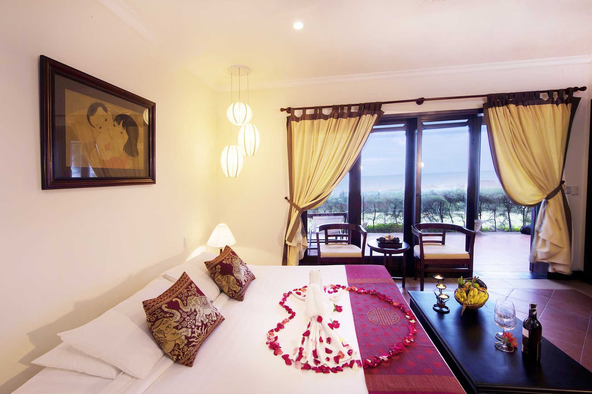 Kahden hengen huone bungalowissa Hotel Seahorse Resort &amp; Spassa Phan Thietissä, Vietnamissa.