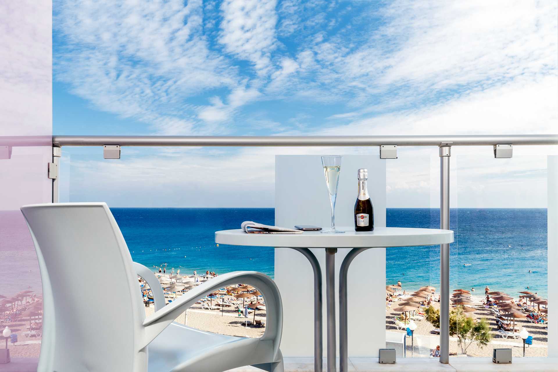 Kahden hengen huone Hotel Aquarium View'ssa Rodoksen kaupungissa Kreikassa.