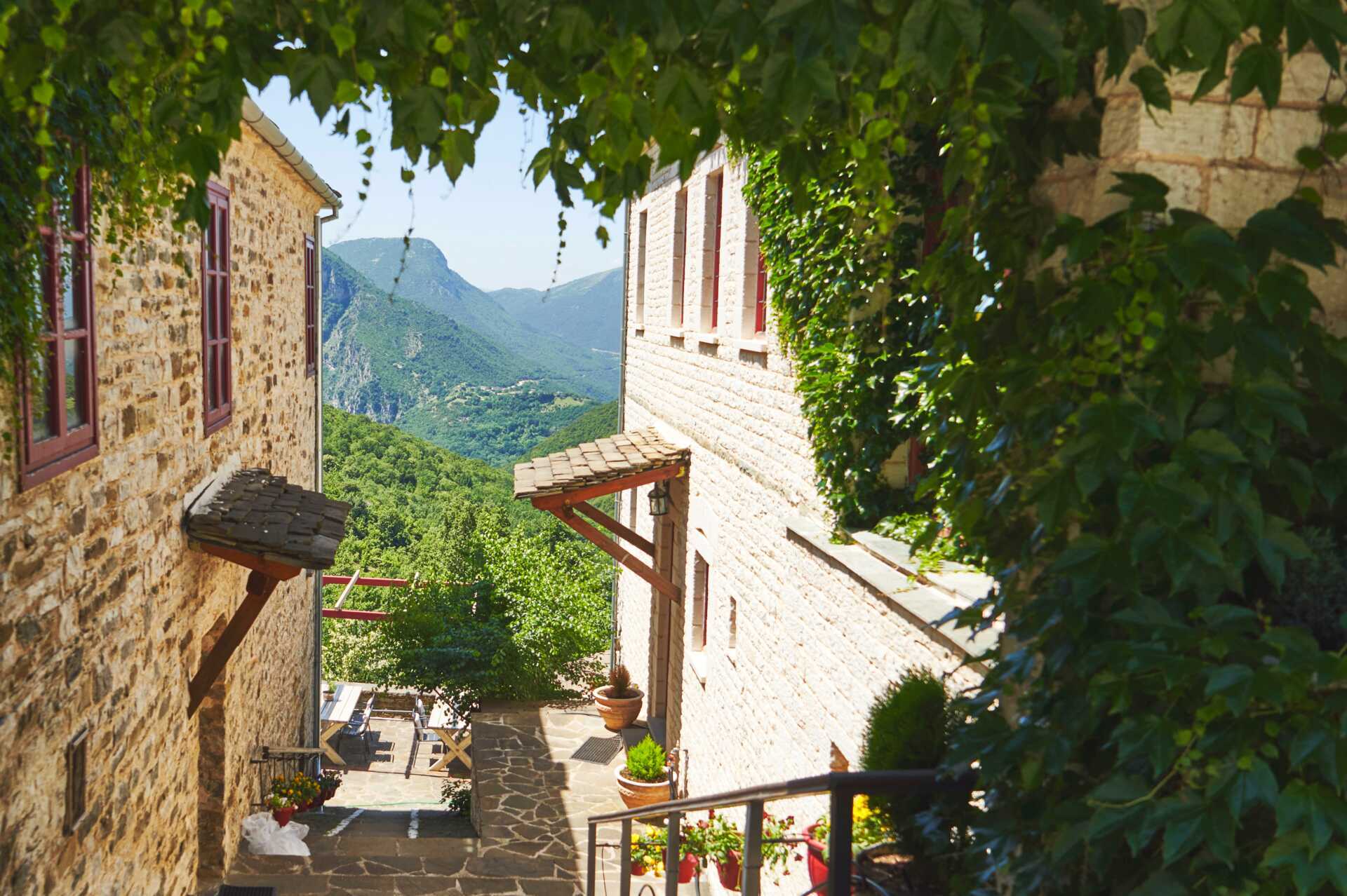 Vuoristokylä Papigo, Zagorian alue, Kreikka.