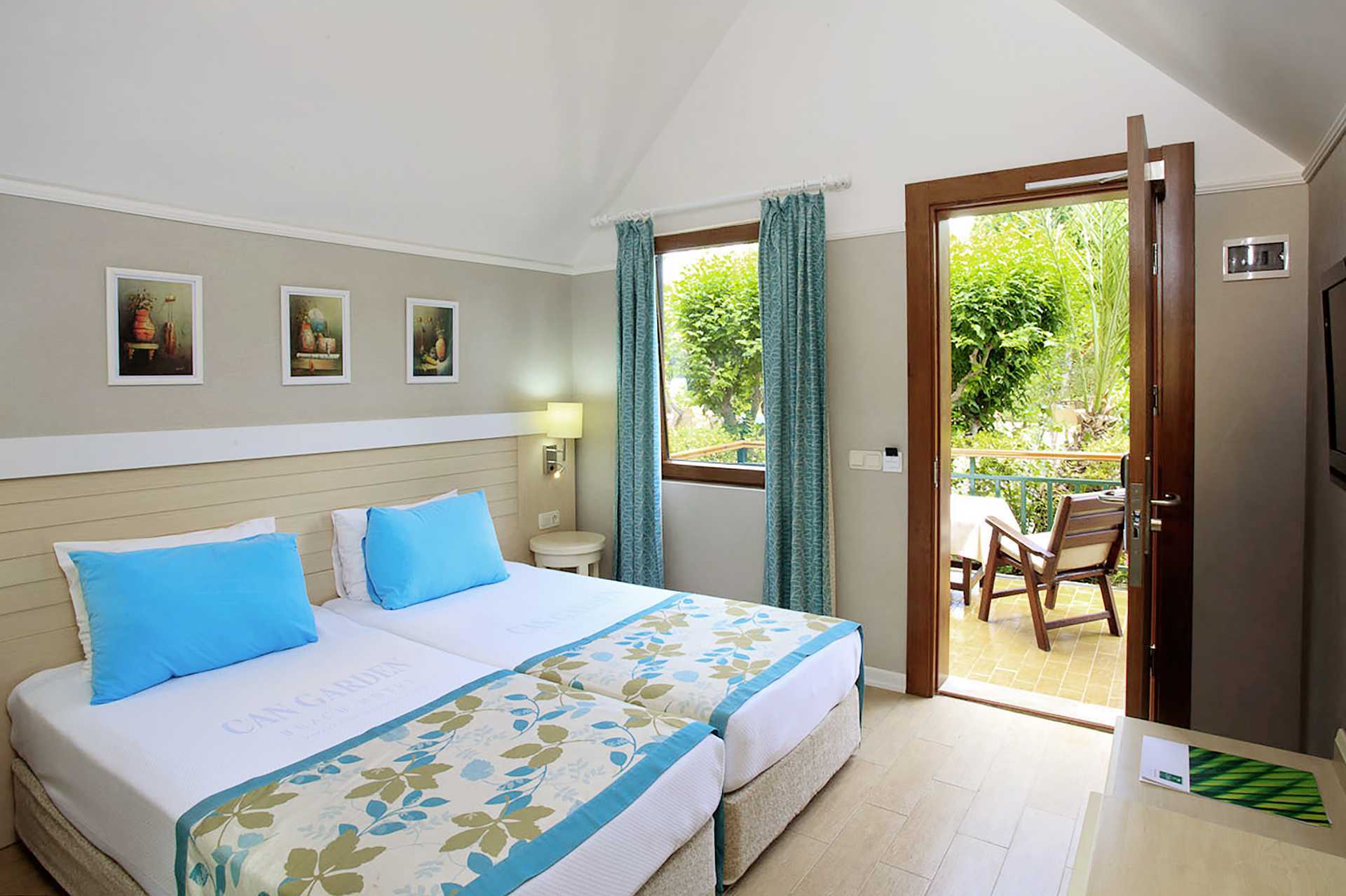 Perhehuone Can Garden Beach hotellissa Sidessä, Turkissa.