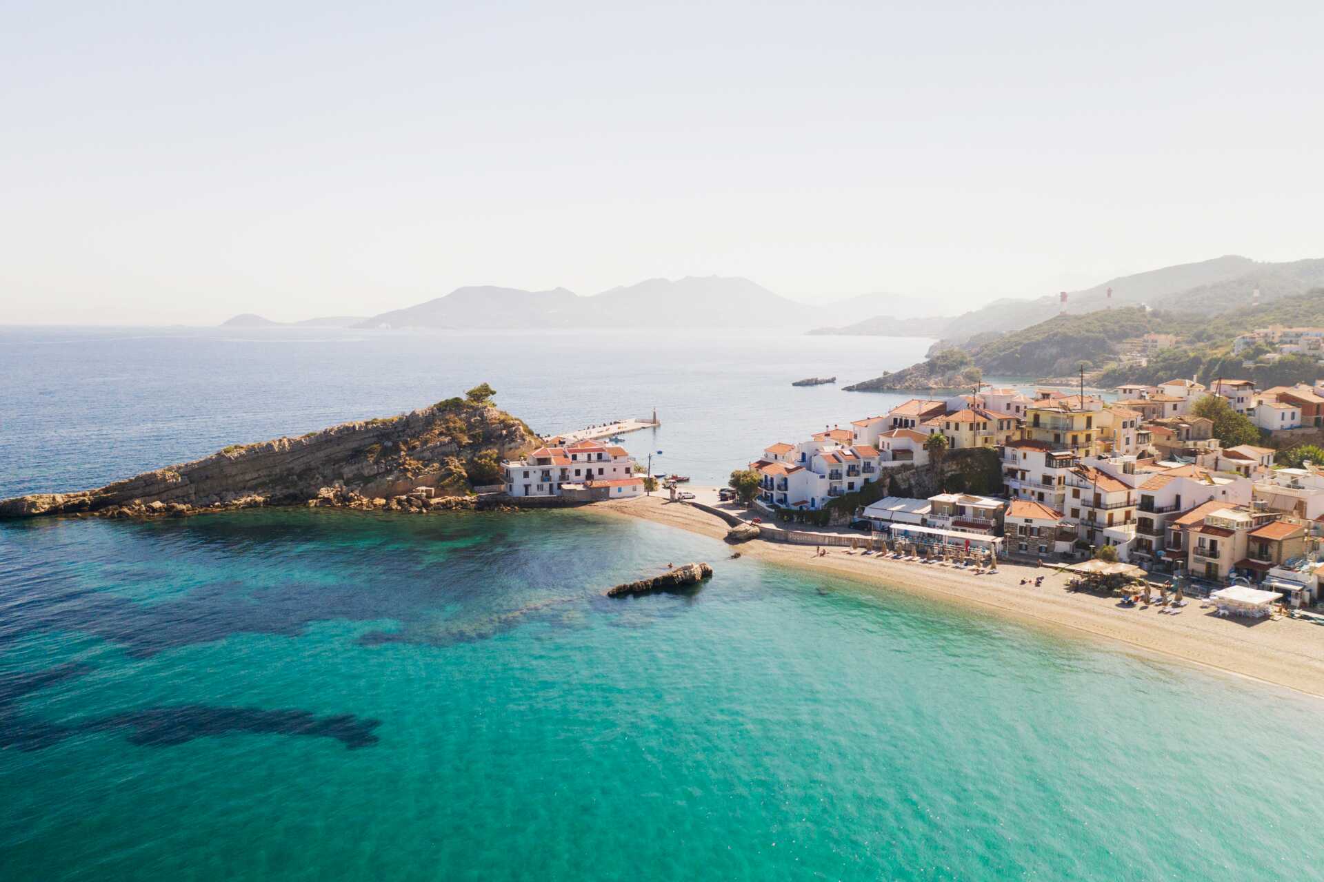 Näkymä Kokkarista, Samos, Kreikka.