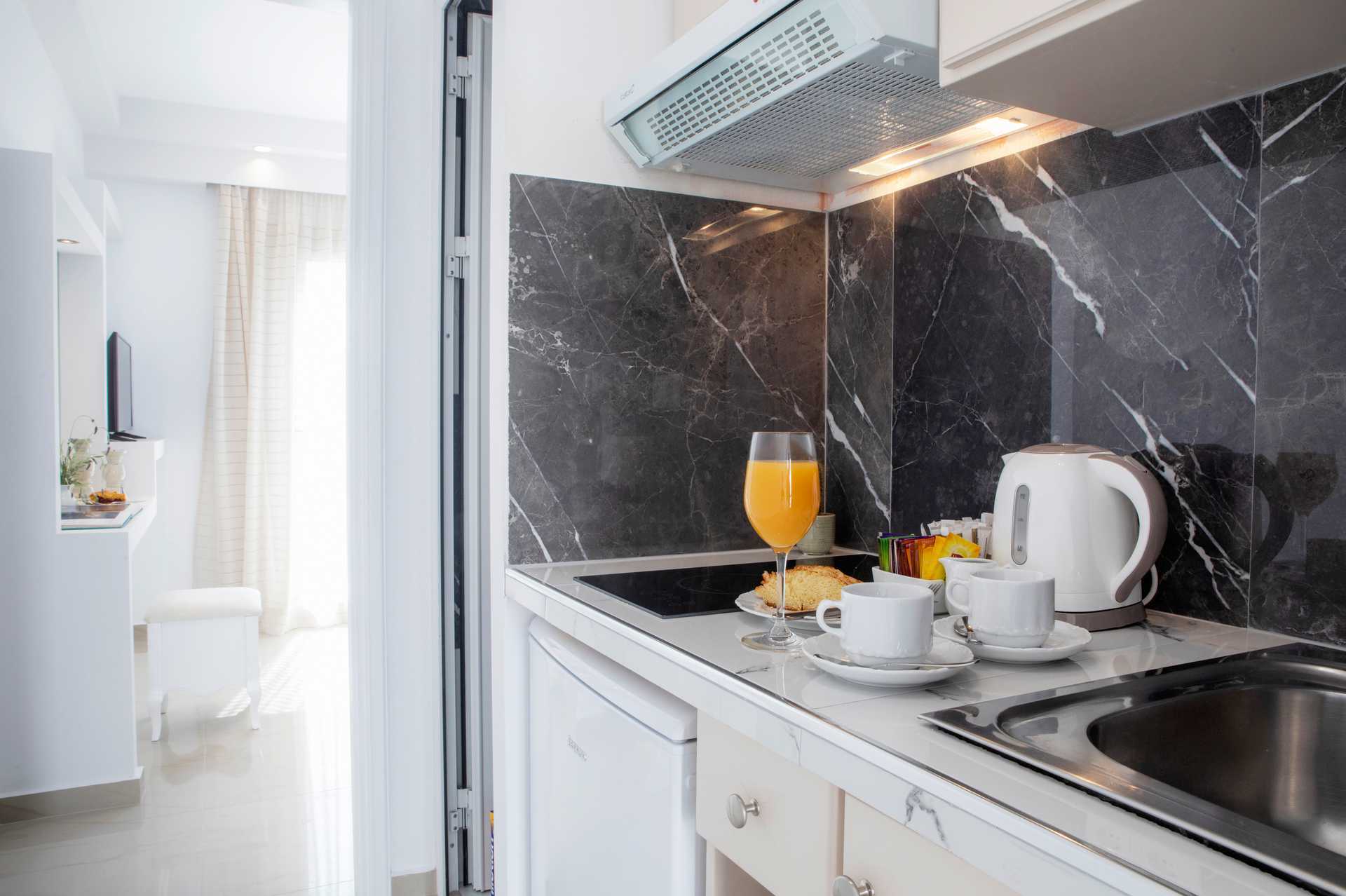 Yksiö hotelli Evdokiassa Agia Annassa Naxoksella, Kreikassa.